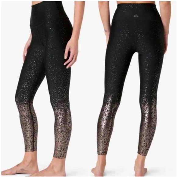 Beyond Yoga Pants - Beyond Yoga Alloy Ombre High Waisted Midi Legging Black Gunmetal Small